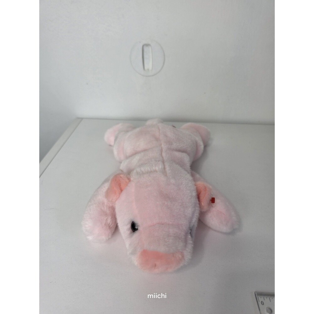 Ty Beanie Buddy Squealer Pig Plushy Stuffed Animal Knotted Tail 13" 1998 No Hang